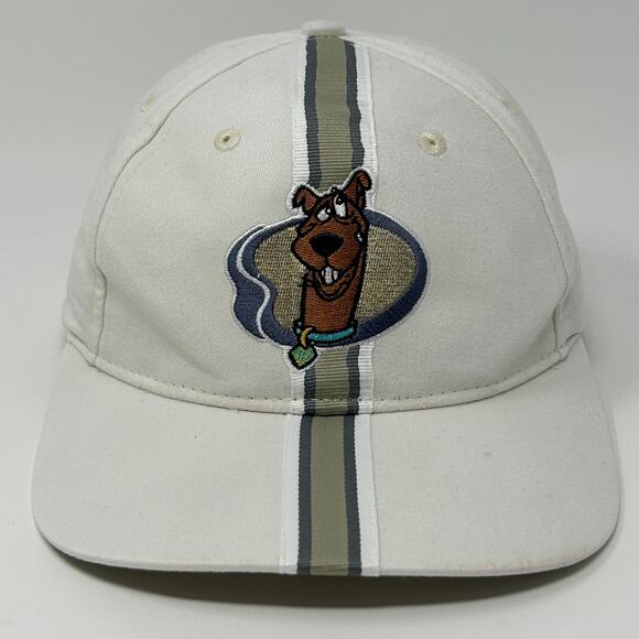 Vintage 90s Scooby Doo Hat Cap 1998 Cartoon Network 6 Panel Strapback White - Picture 12 of 12
